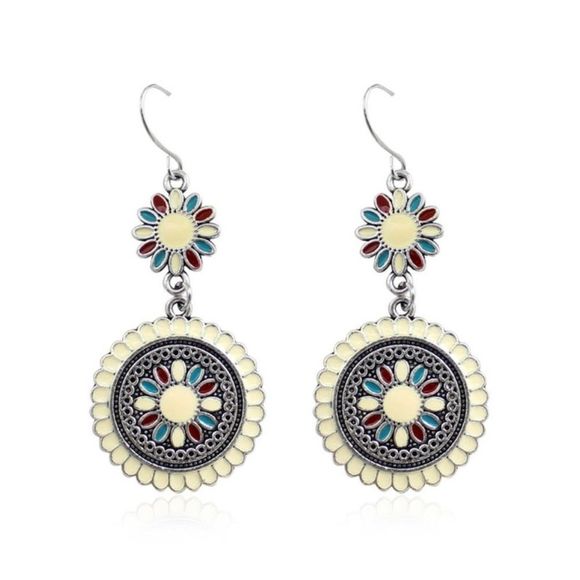 Jewelry - 7/$35 White & Blue Flower Sun Dangle Earrings